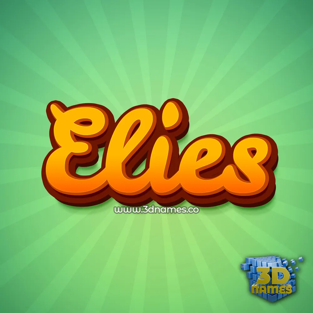 elies in Green Rays style - 3D name wallpaper