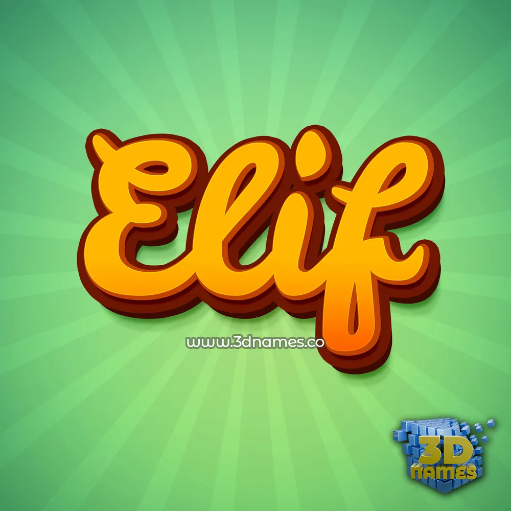 elif in Green Rays style - 3D name wallpaper