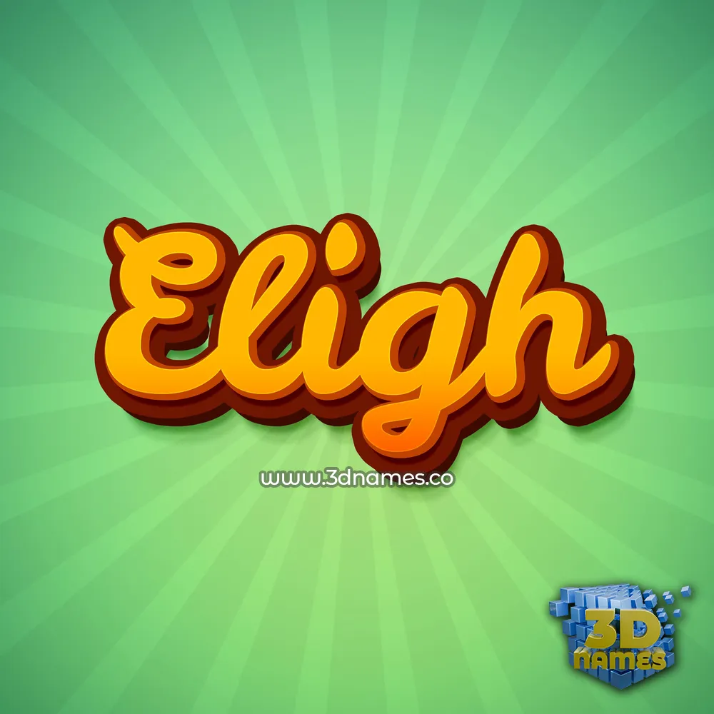 eligh in Green Rays style - 3D name wallpaper