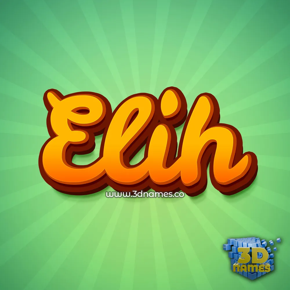 elih in Green Rays style - 3D name wallpaper