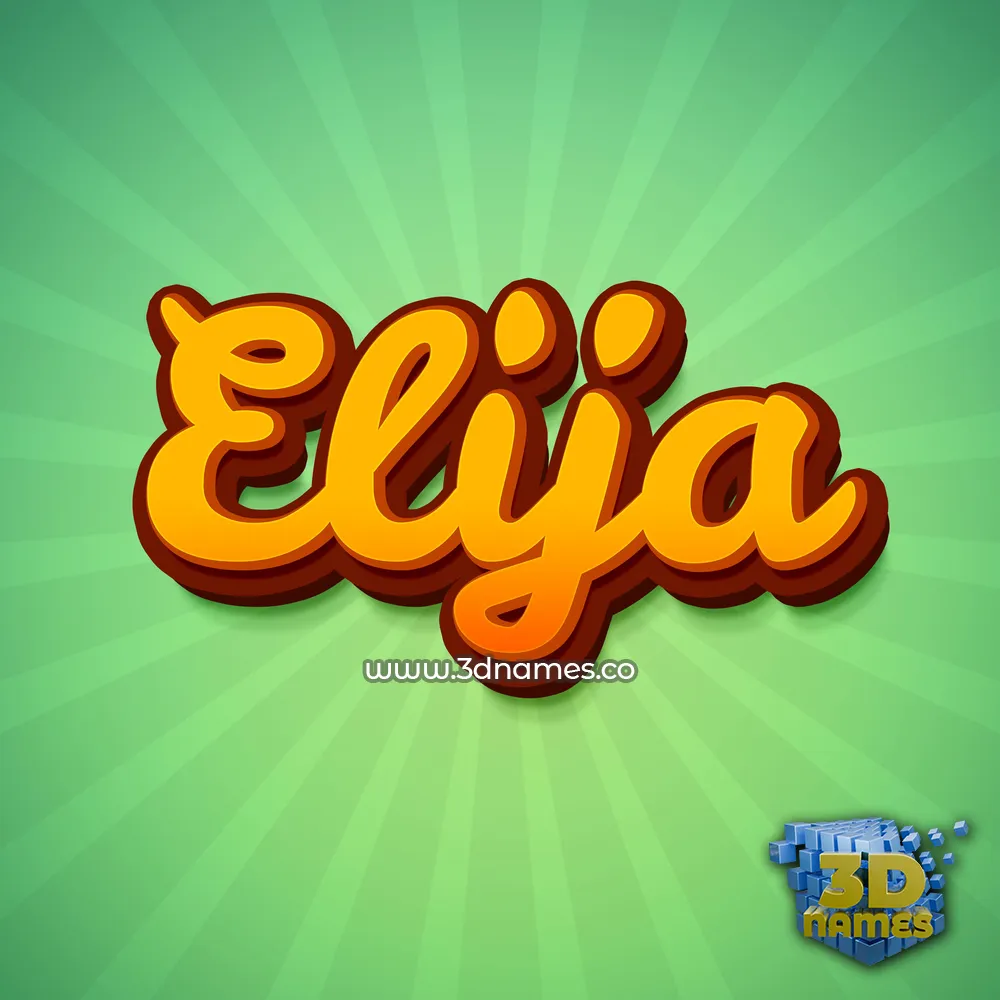 elija in Green Rays style - 3D name wallpaper