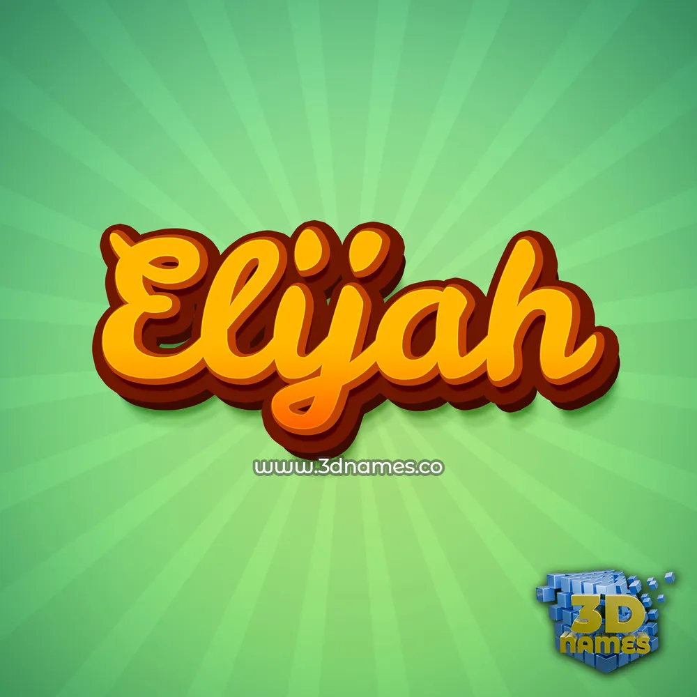 elijah in Green Rays style - 3D name wallpaper