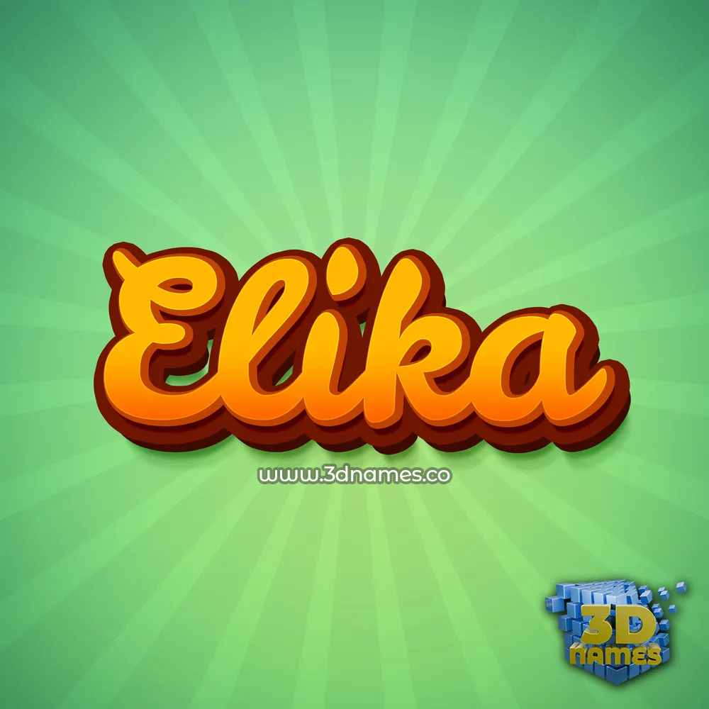 elika in Green Rays style - 3D name wallpaper