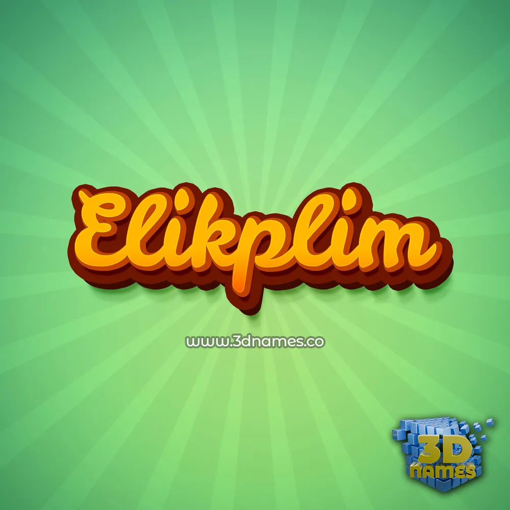 elikplim in Green Rays style - 3D name wallpaper