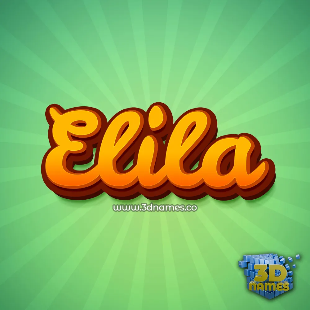 elila in Green Rays style - 3D name wallpaper