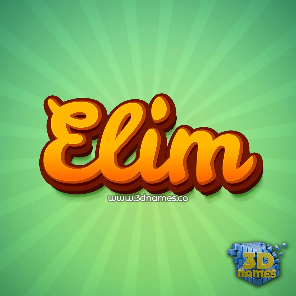 elim in Green Rays style - 3D name wallpaper