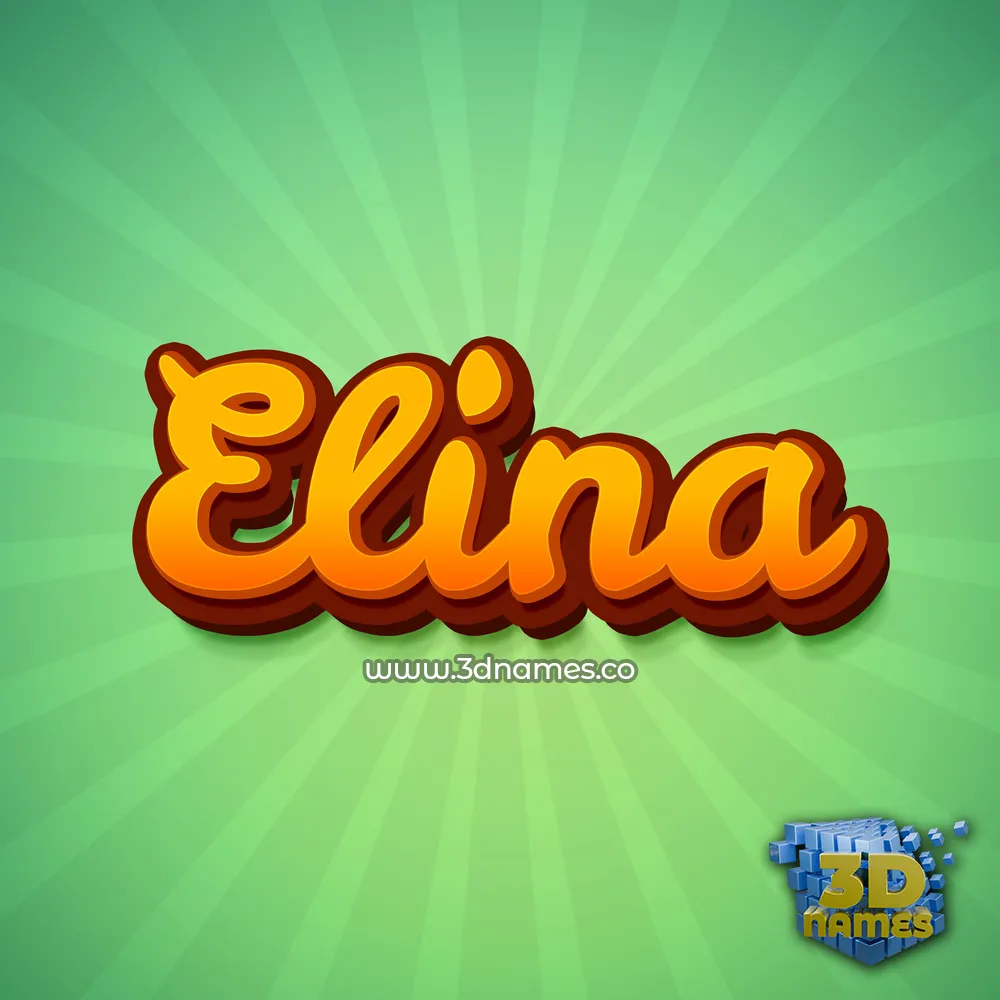 elina in Green Rays style - 3D name wallpaper