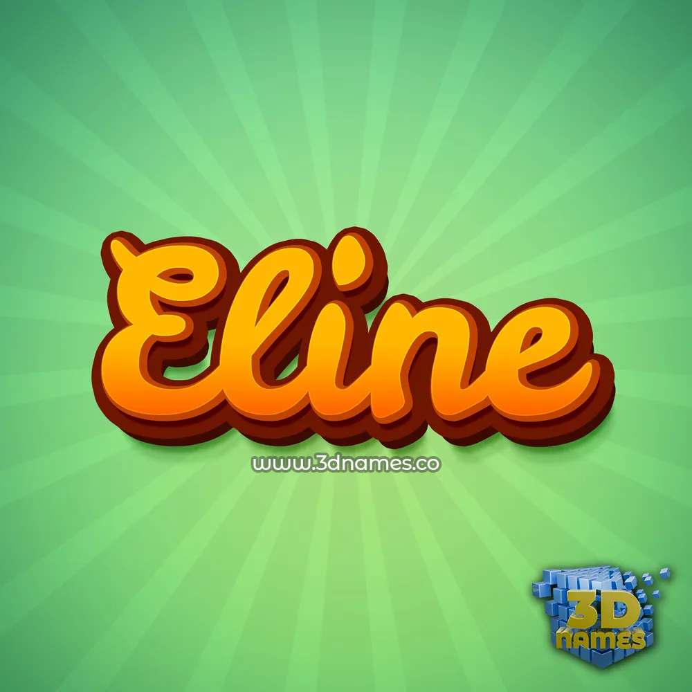 eline in Green Rays style - 3D name wallpaper