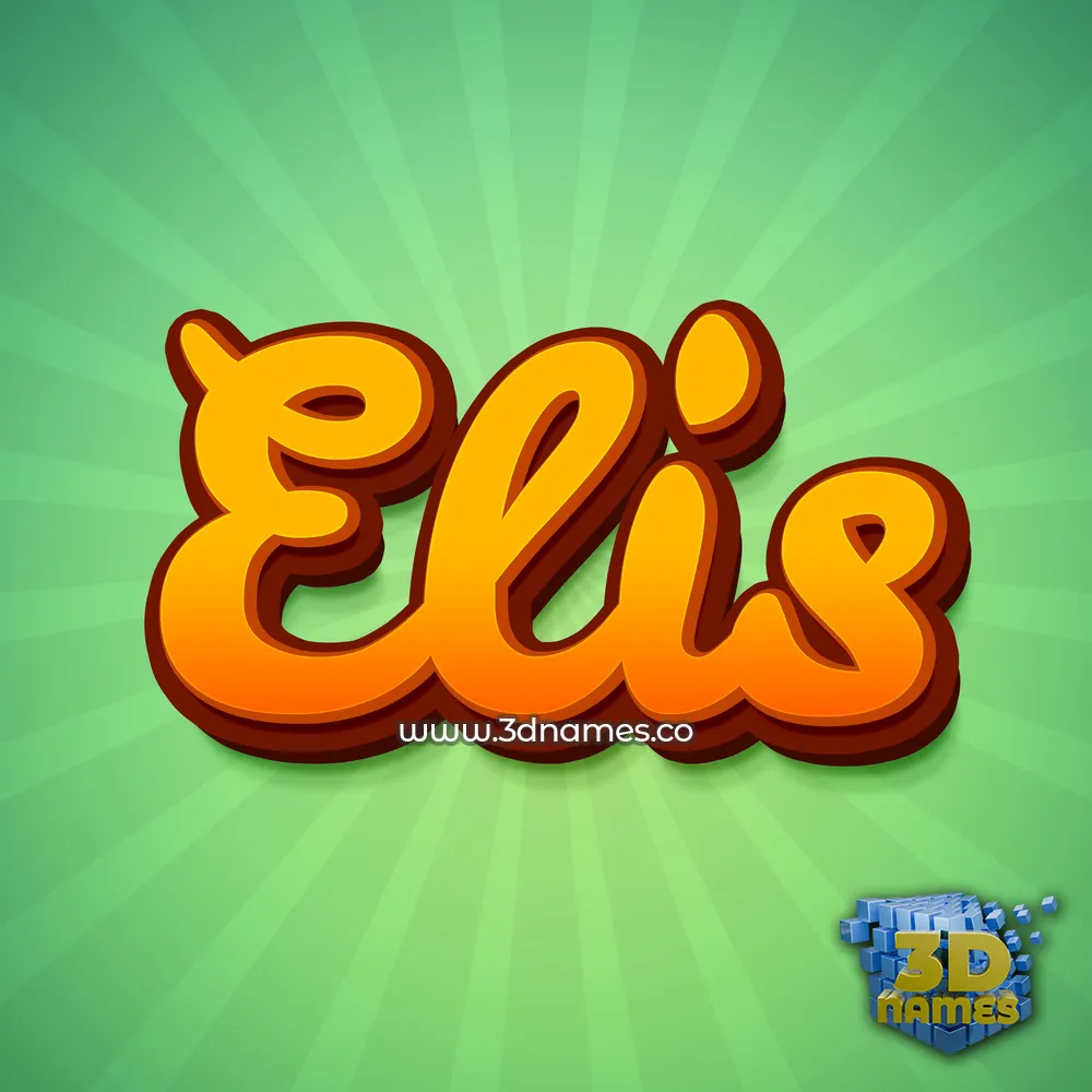 elis in Green Rays style - 3D name wallpaper