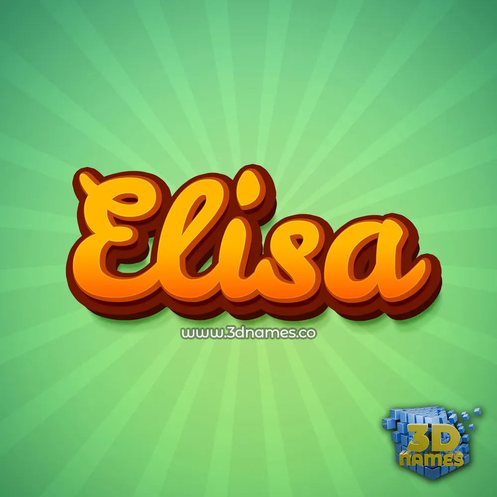 elisa in Green Rays style - 3D name wallpaper