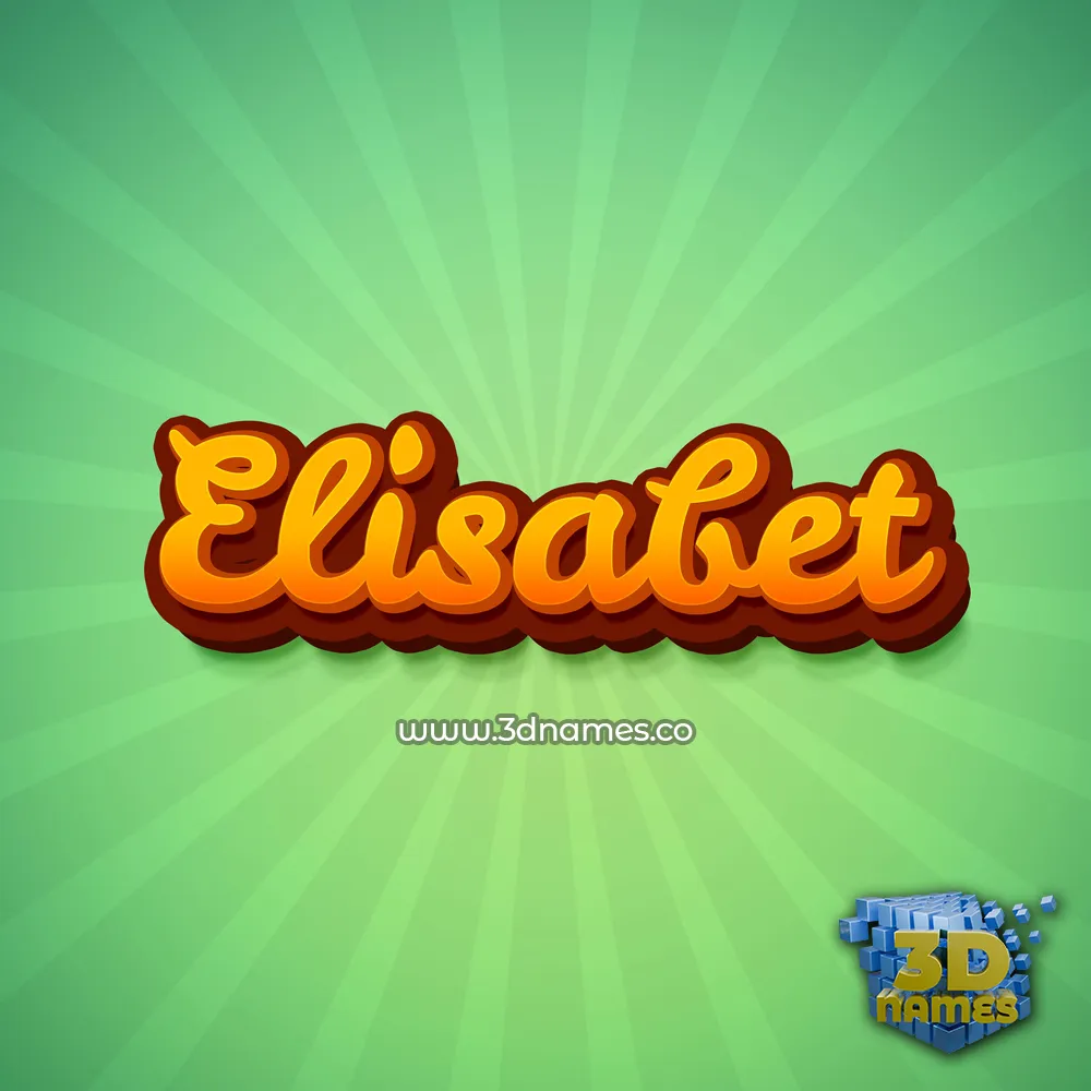 elisabet in Green Rays style - 3D name wallpaper