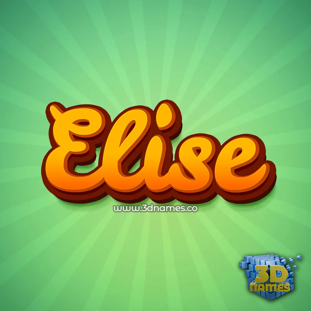 elise in Green Rays style - 3D name wallpaper