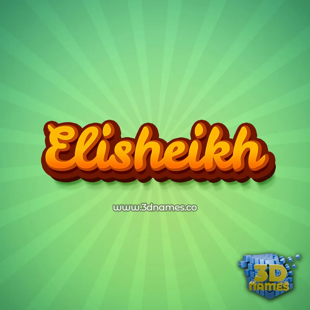 elisheikh in Green Rays style - 3D name wallpaper