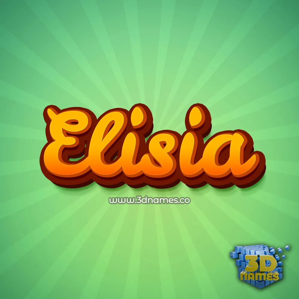 elisia in Green Rays style - 3D name wallpaper