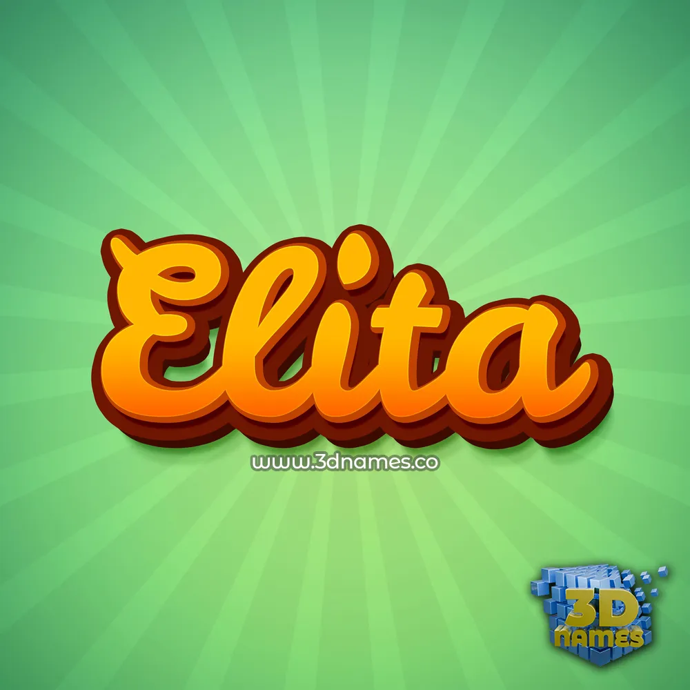 elita in Green Rays style - 3D name wallpaper