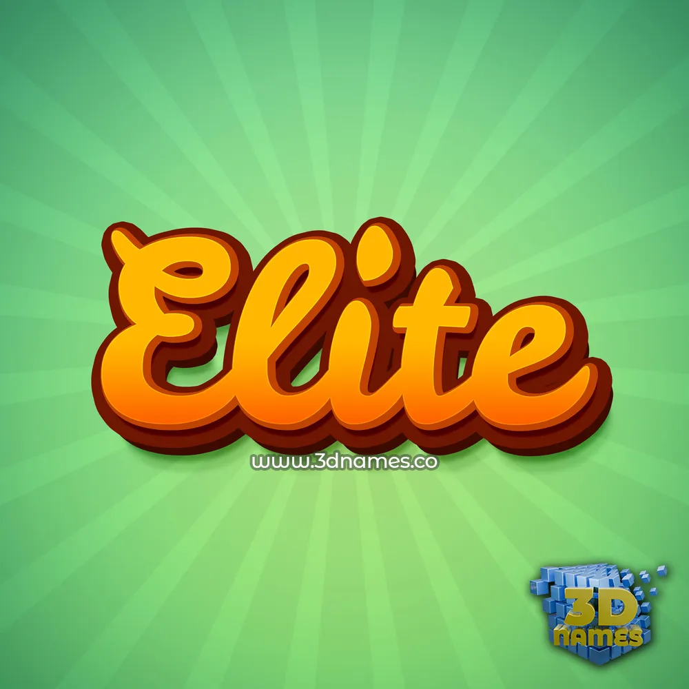 elite in Green Rays style - 3D name wallpaper