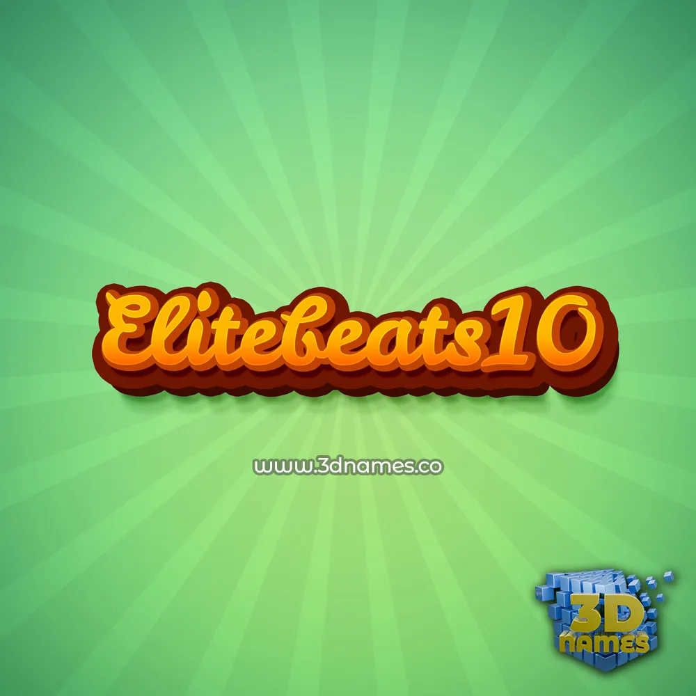 elitebeats10 in Green Rays style - 3D name wallpaper
