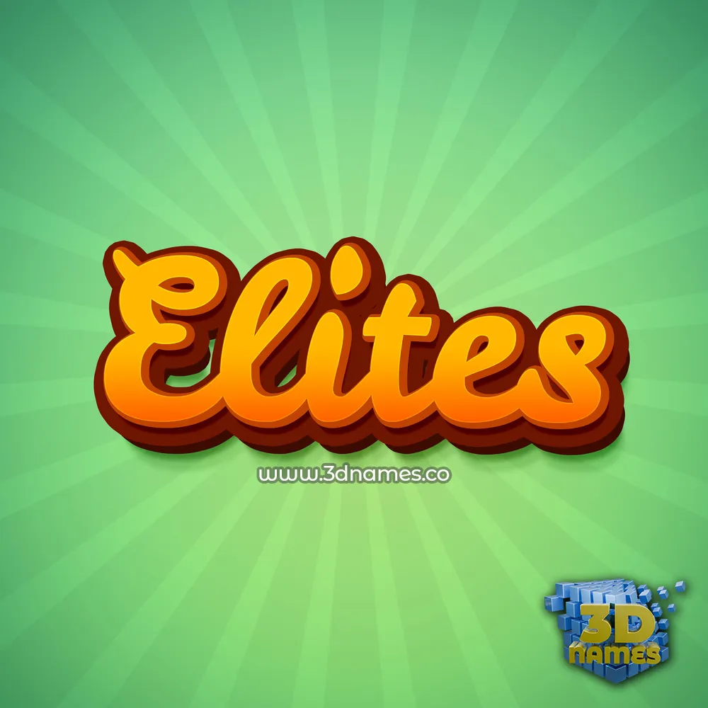 elites in Green Rays style - 3D name wallpaper