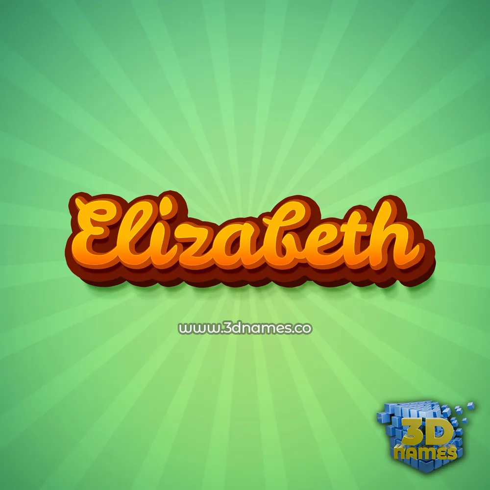 elizabeth in Green Rays style - 3D name wallpaper