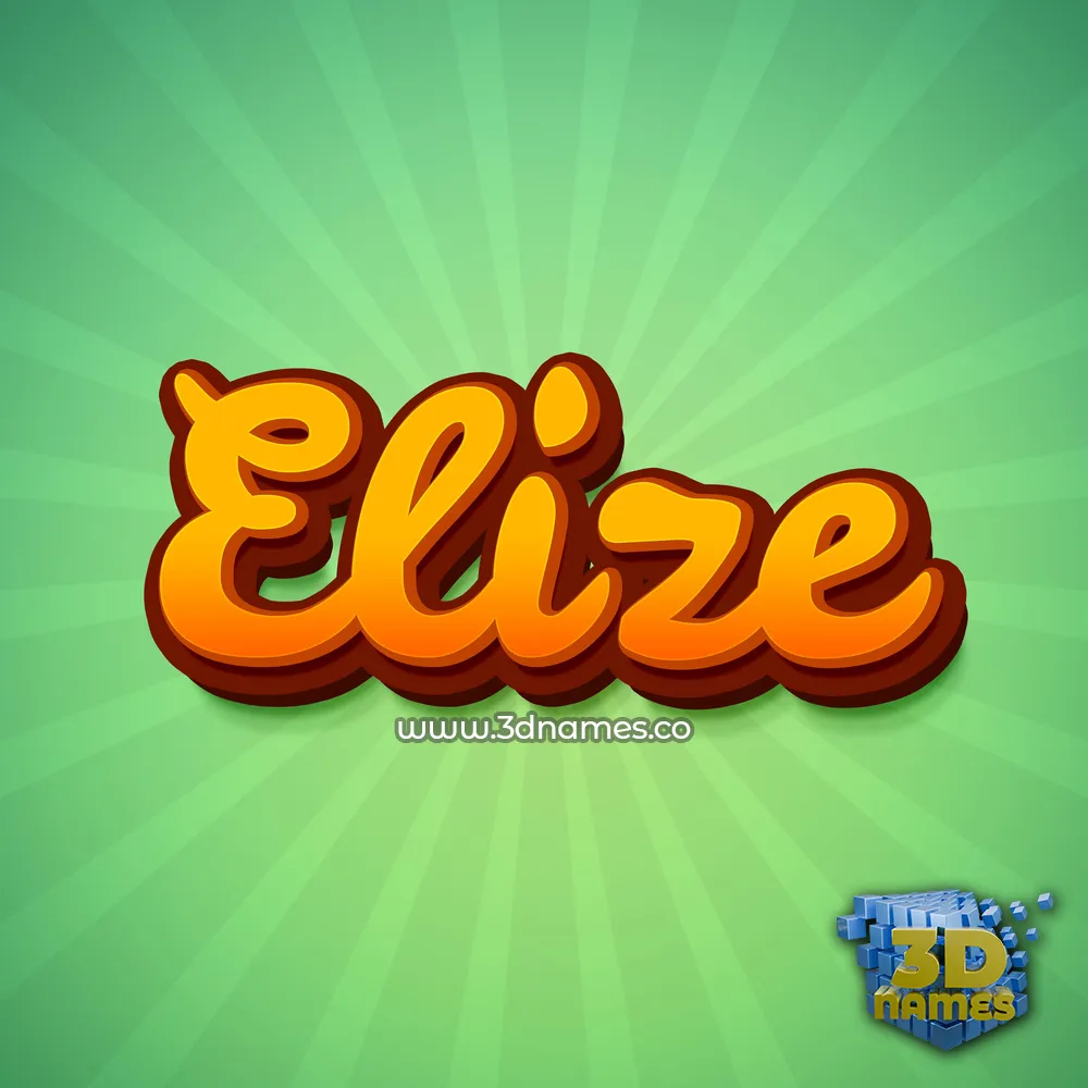 elize in Green Rays style - 3D name wallpaper