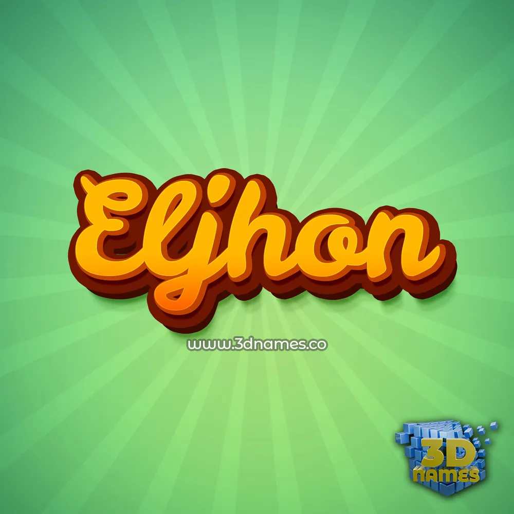 eljhon in Green Rays style - 3D name wallpaper
