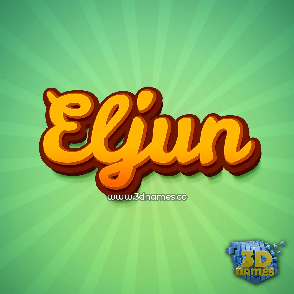 eljun in Green Rays style - 3D name wallpaper