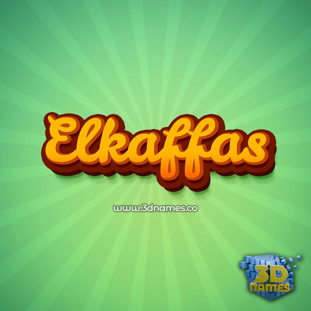 elkaffas in Green Rays style - 3D name wallpaper