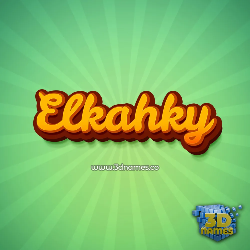 elkahky in Green Rays style - 3D name wallpaper