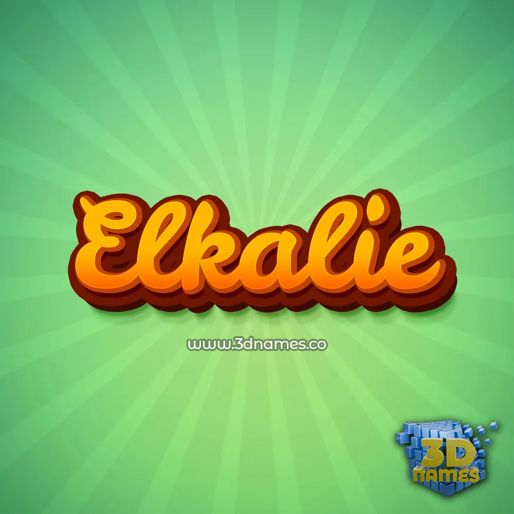 elkalie in Green Rays style - 3D name wallpaper