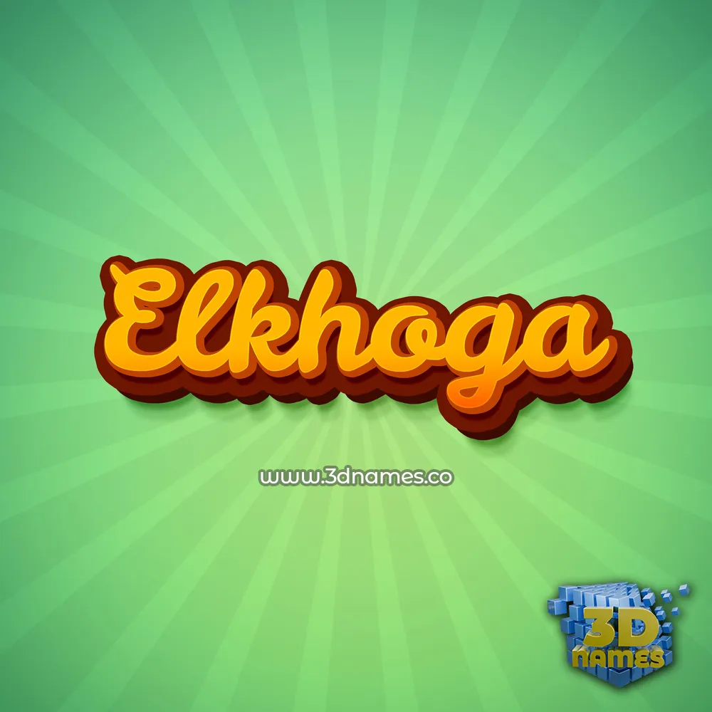 elkhoga in Green Rays style - 3D name wallpaper
