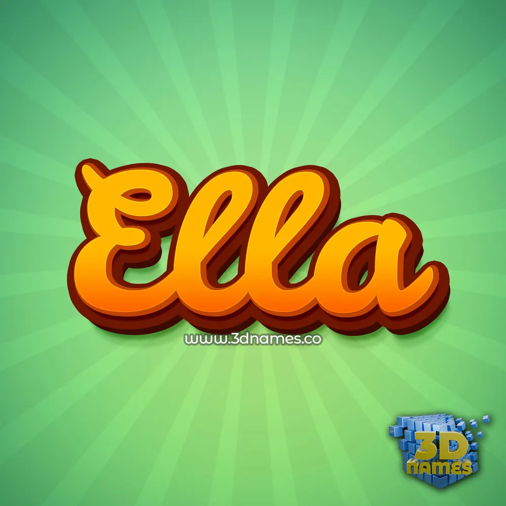ella in Green Rays style - 3D name wallpaper