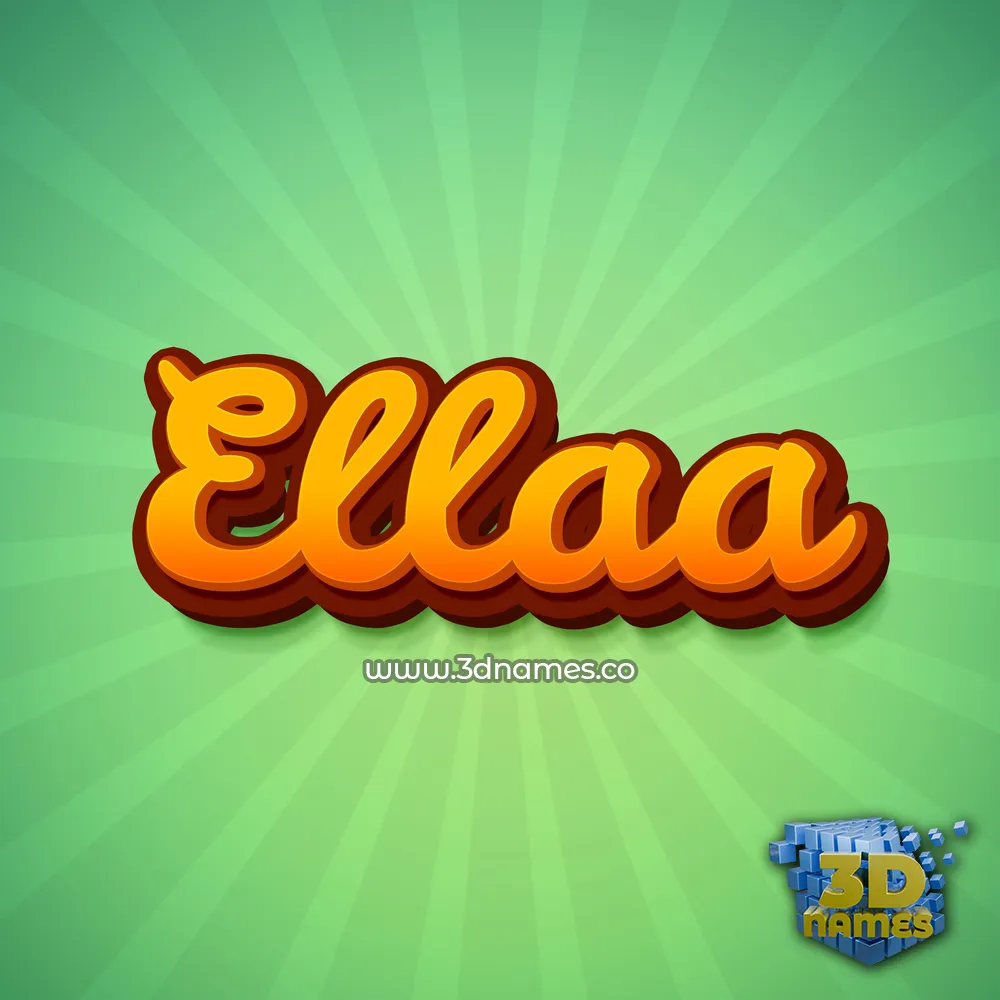 ellaa in Green Rays style - 3D name wallpaper
