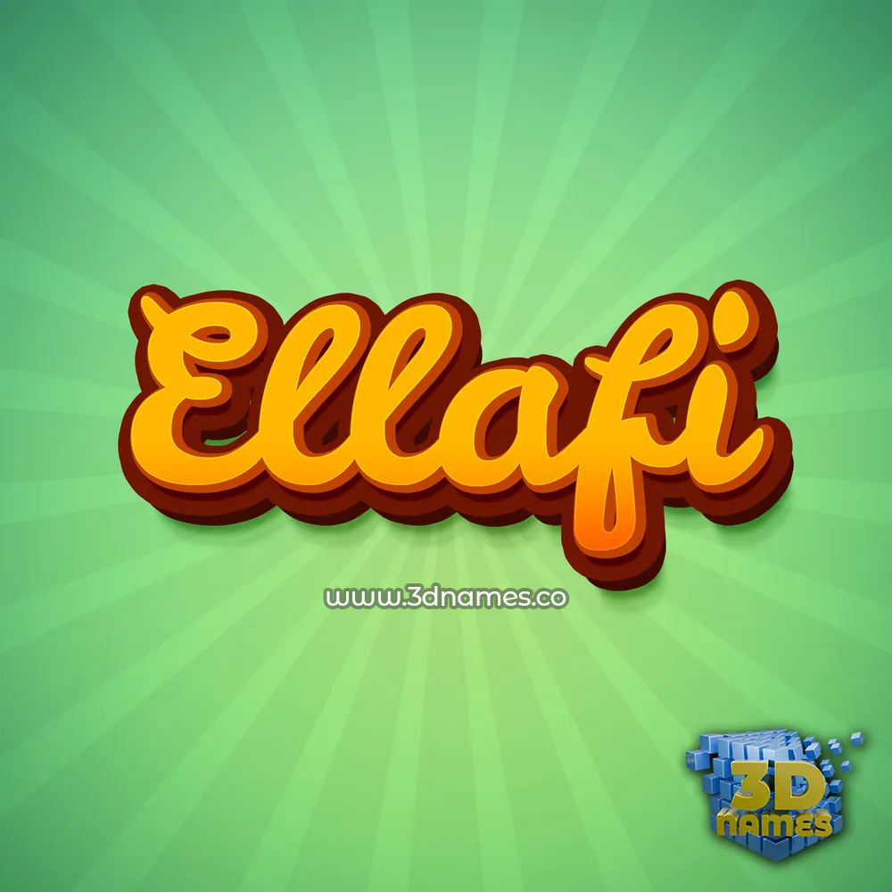 ellafi in Green Rays style - 3D name wallpaper