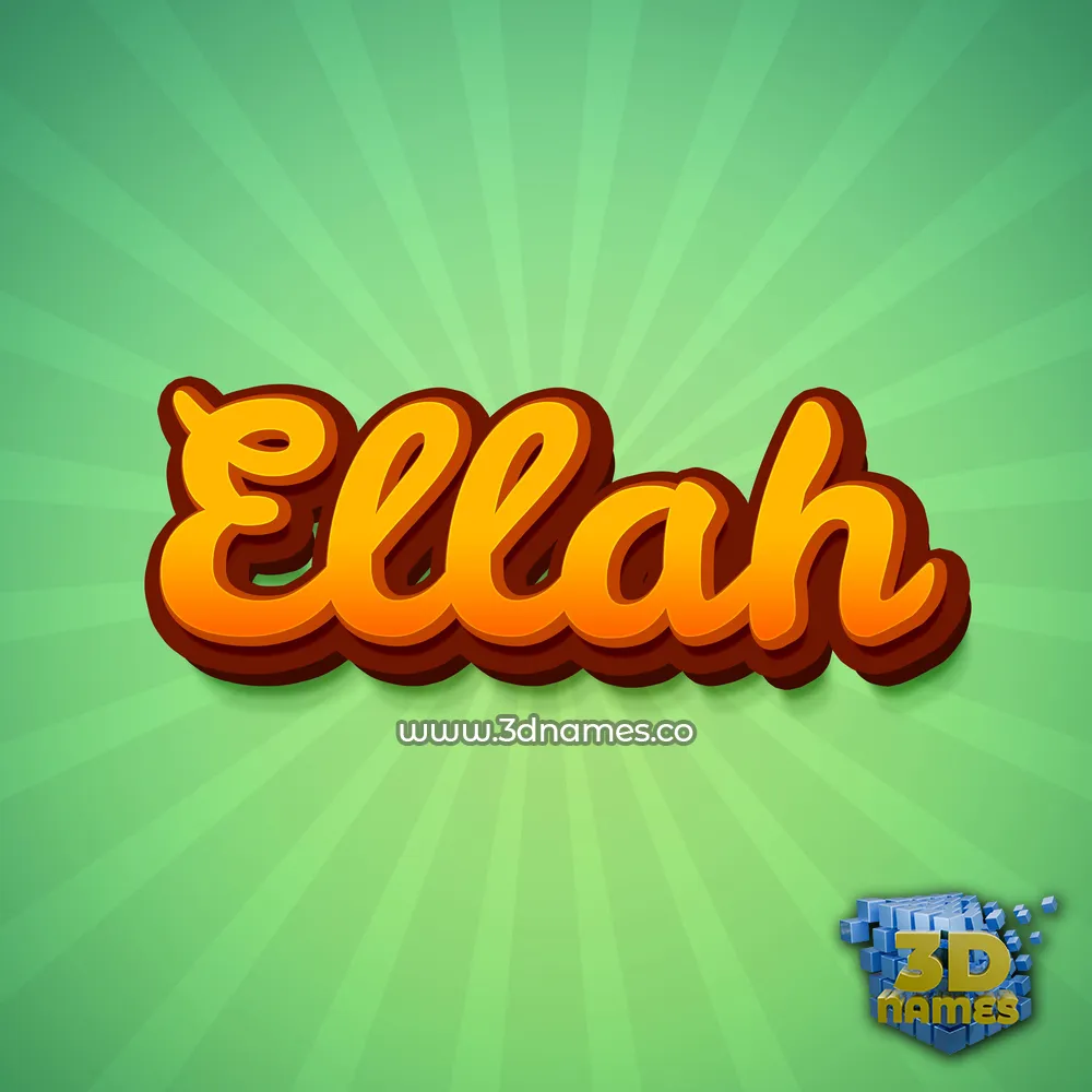 ellah in Green Rays style - 3D name wallpaper