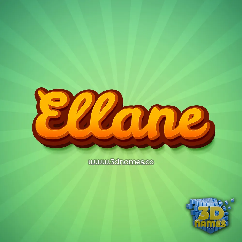 ellane in Green Rays style - 3D name wallpaper