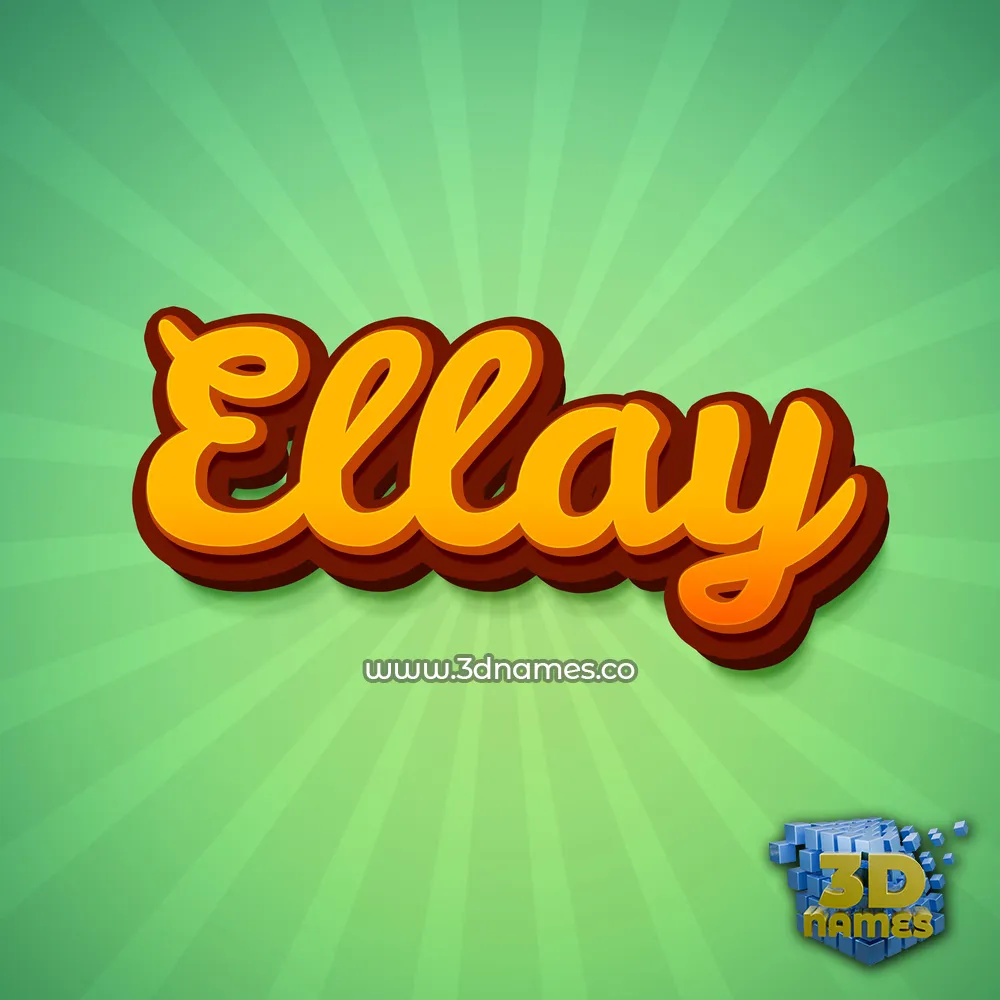 ellay in Green Rays style - 3D name wallpaper