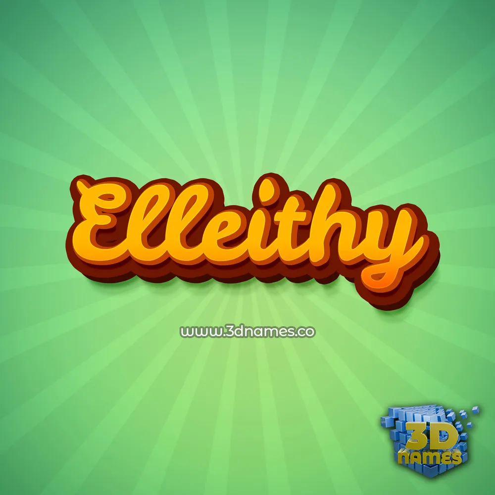 elleithy in Green Rays style - 3D name wallpaper