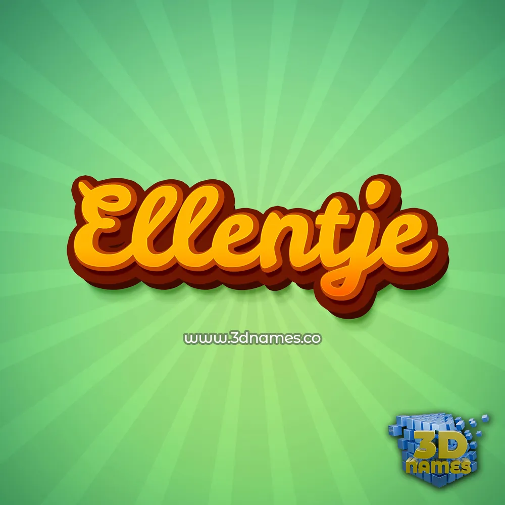 ellentje in Green Rays style - 3D name wallpaper