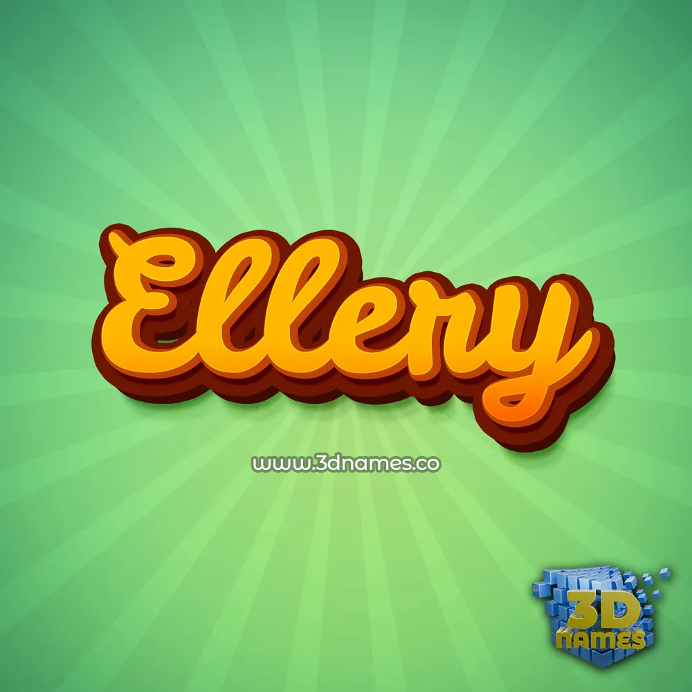 ellery in Green Rays style - 3D name wallpaper