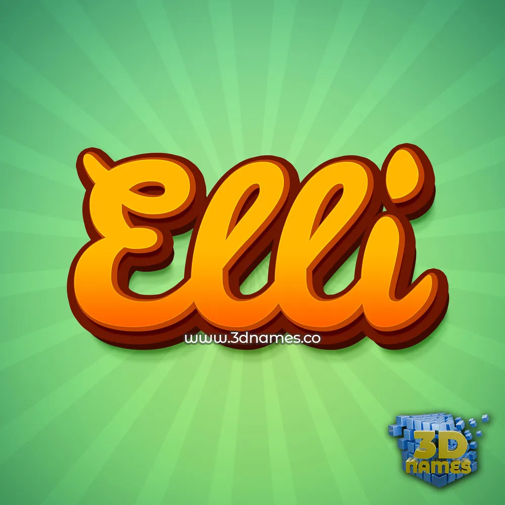 elli in Green Rays style - 3D name wallpaper