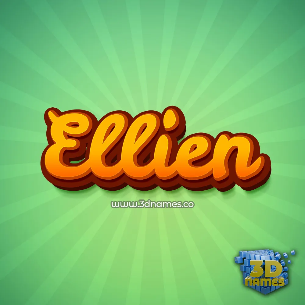 ellien in Green Rays style - 3D name wallpaper