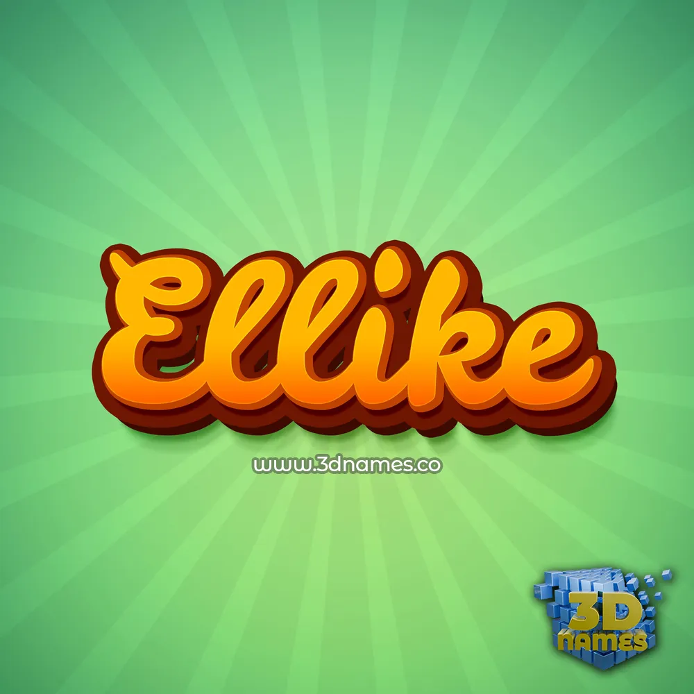 ellike in Green Rays style - 3D name wallpaper