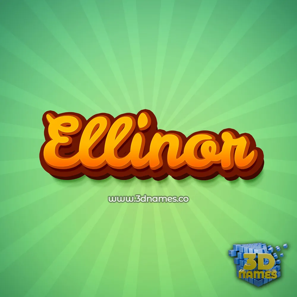 ellinor in Green Rays style - 3D name wallpaper