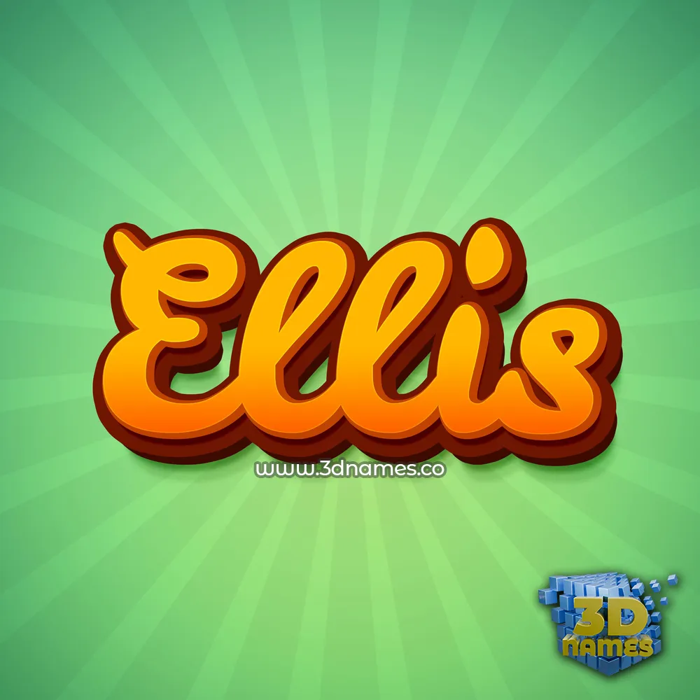 ellis in Green Rays style - 3D name wallpaper