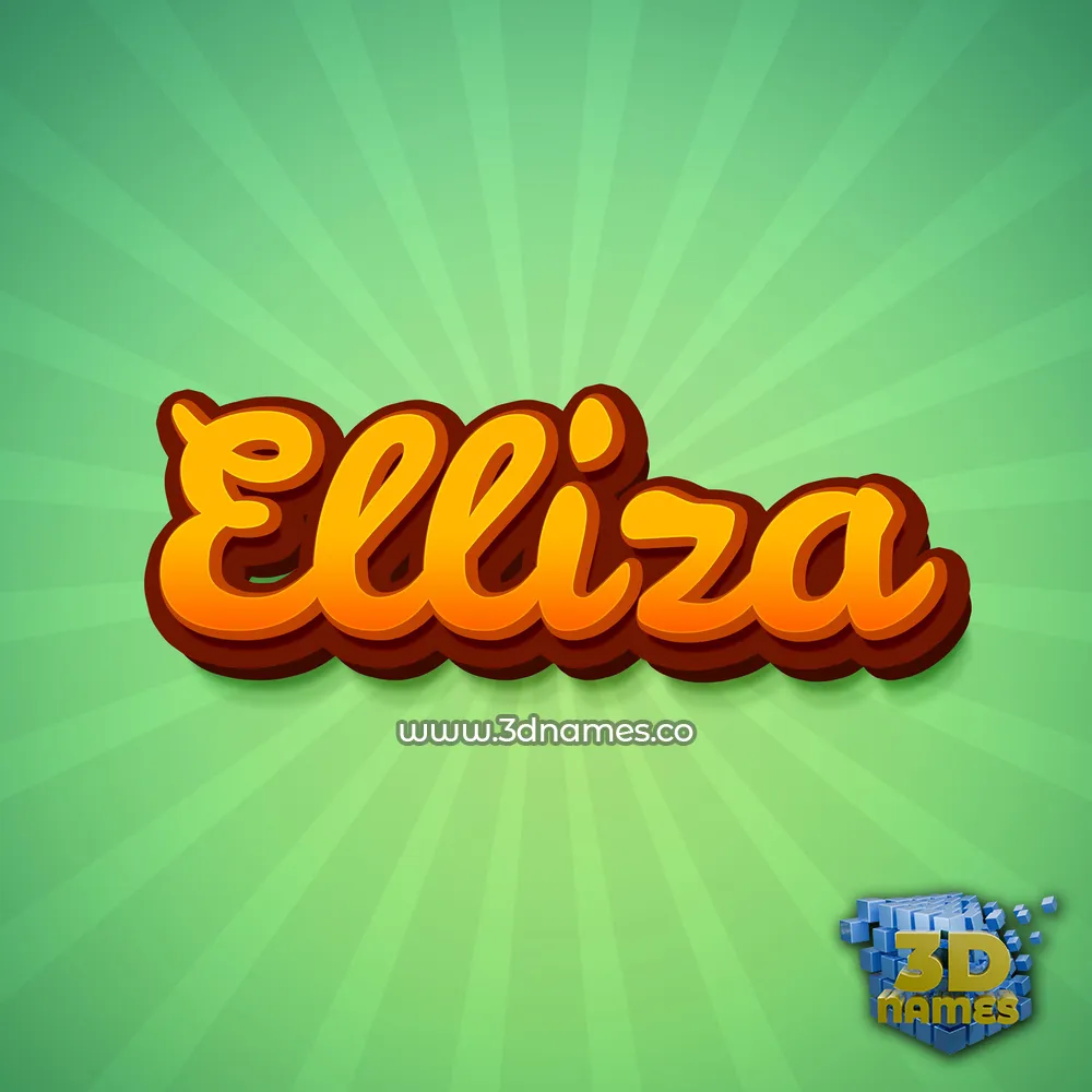 elliza in Green Rays style - 3D name wallpaper