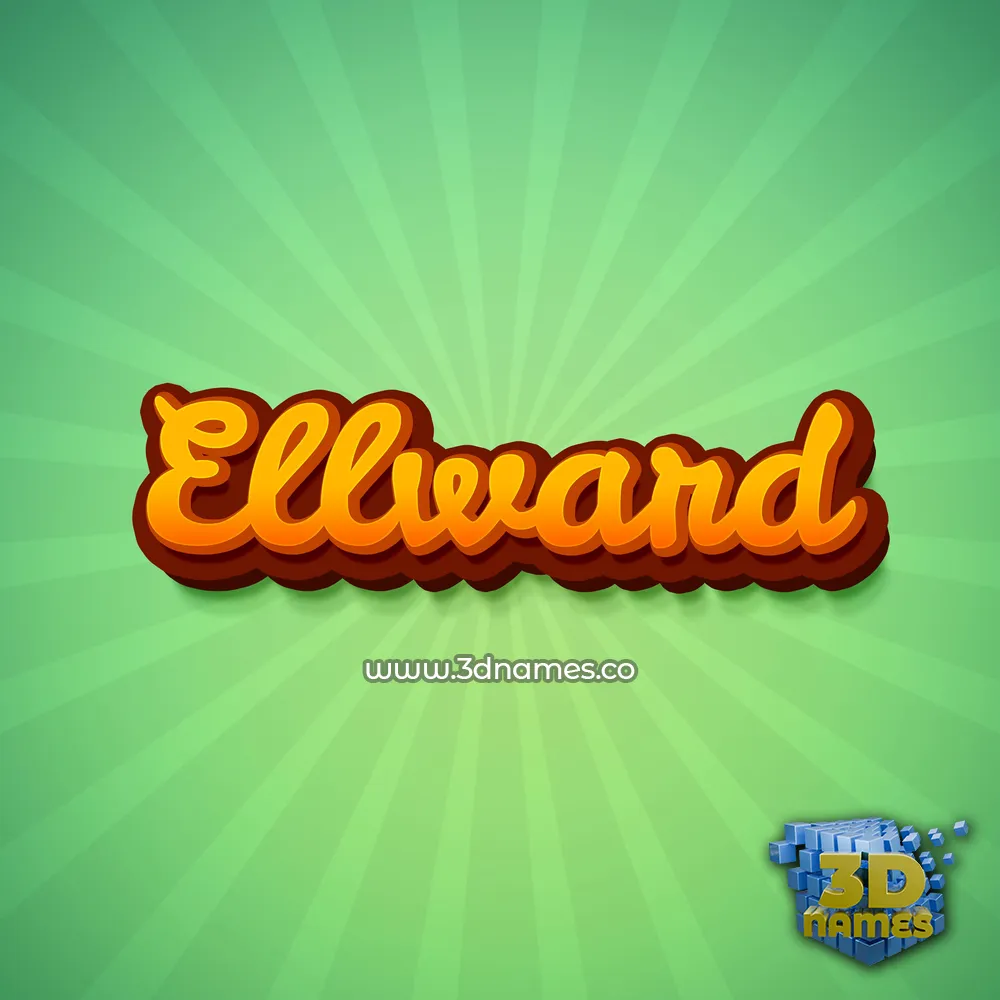 ellward in Green Rays style - 3D name wallpaper