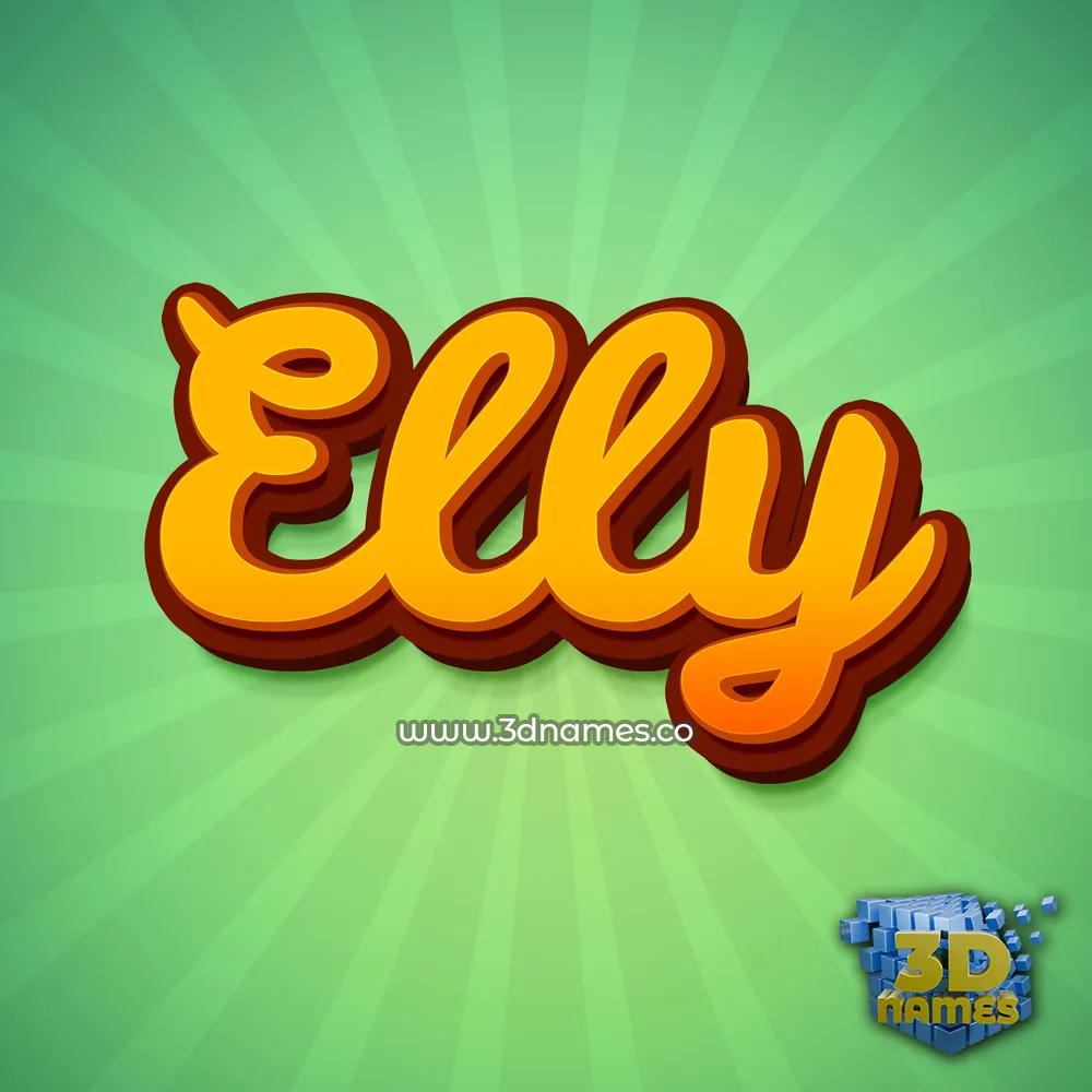 elly in Green Rays style - 3D name wallpaper