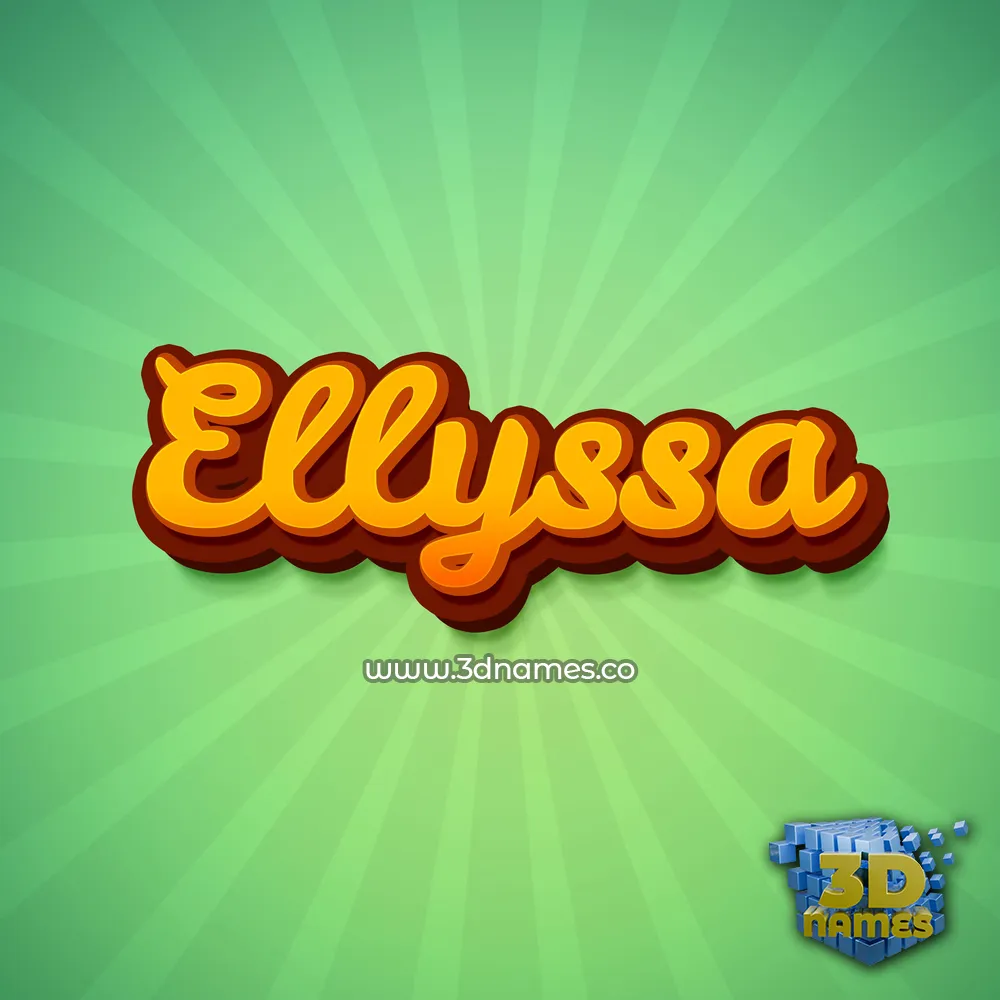 ellyssa in Green Rays style - 3D name wallpaper