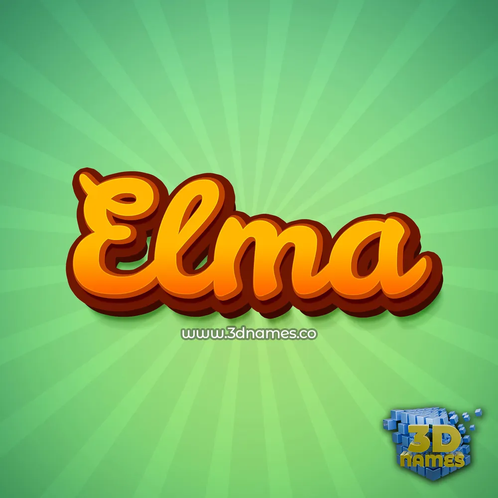 elma in Green Rays style - 3D name wallpaper