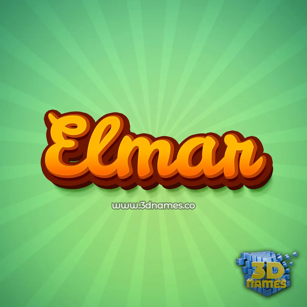 elmar in Green Rays style - 3D name wallpaper